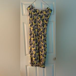 J Crew Yellow/Navy Patterned dress
